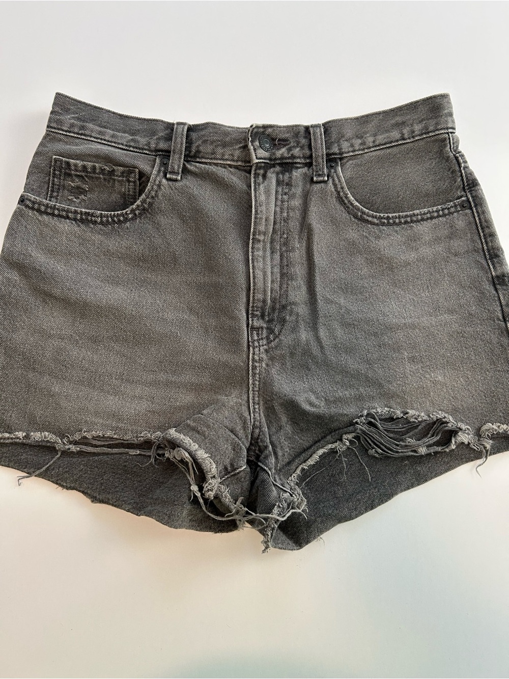 Uniqlo Women's Distressed Denim Shorts - Charcoal